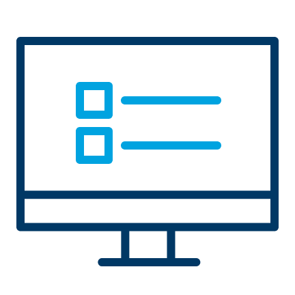 Computer screen with check marks on it icon